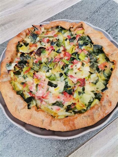 Tarte Rustique Ig Bas Poireaux Lardons Concoillotte Id E Recette