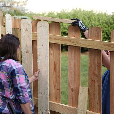 Use A Short Board To Help Maintain The Correct Height For Inside Fence