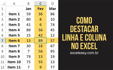 Como Destacar Linha E Coluna De Célula Ativa No Excel Excel Easy