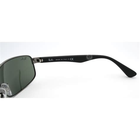 Ray-Ban RB3445 004 Sunglasses Gunmetal Black/Green 61mm