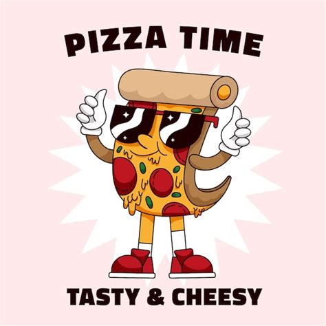 Ilustración De Dibujos Animados De Pizza Dibujada A Mano Vector Gratis