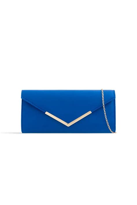 Royal Blue Suede Envelope Clutch Bag Aftershock London