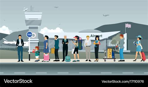 Passengers Waiting For A Taxi Royalty Free Vector Image