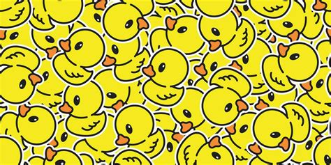 Duck Seamless Pattern Vector Rubber Ducky Isolated Cartoon Illustration