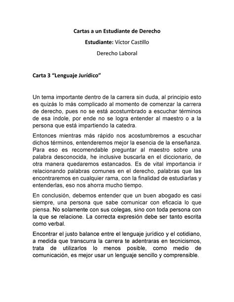 Cartas A Un Estudiante De Derecho Carta 3 Cartas A Un Estudiante De