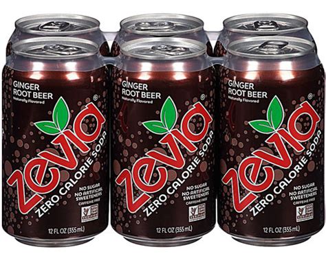 Zevia Non GMO Zero Calorie Soda Ginger Root Beer 6 Cans Vitacost