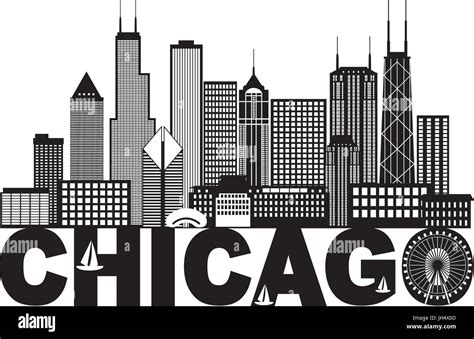 Vector Chicago Skyline Outline