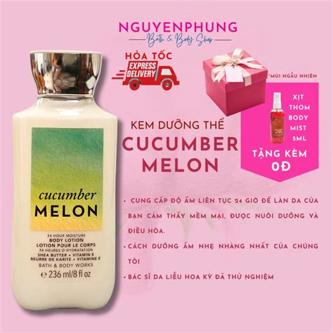 Sữakem Dưỡng Thể Cucumber Melon Dưa Chuột Bath And Body Works 236ml