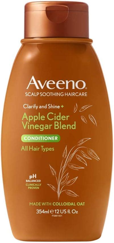 Aveeno Clarify And Shine Apple Cider Vinegar Conditioner For Greasy Hair 354ml Uk Beauty