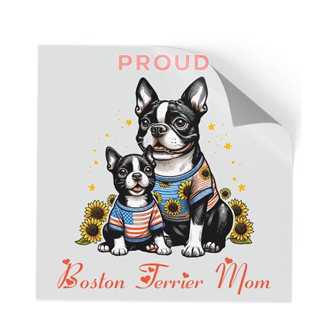 Happy Mother's Day Proud Boston Terrier Mom Cutout Transfer Sticker