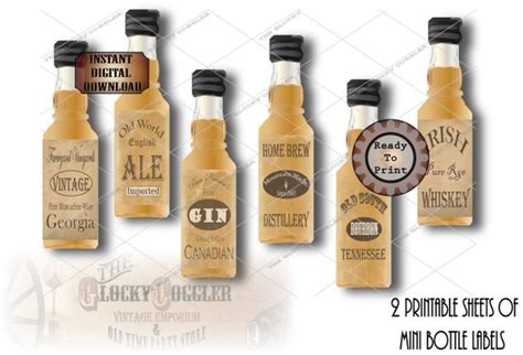 Set Of 12 Prohibition Personalized Liquor Bottle Labels Great Gatsby