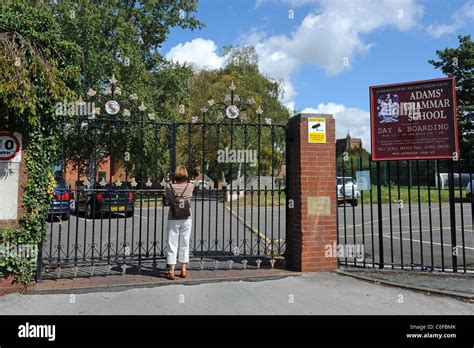 Adams Grammar School gates Newport Shropshire England Uk Stock Photo - Alamy