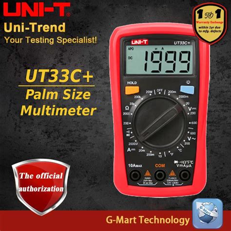 UNI T UT33C UT33D UT33A UT33B Handheld Multimeter Palm Size