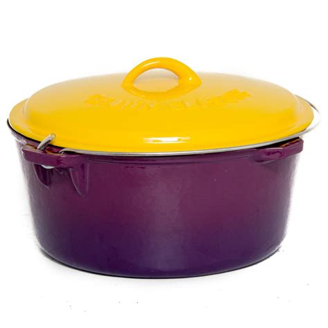 Cajun Cookware 16-quart Enamel Cast Iron Dutch Oven - Purple & Gold ...