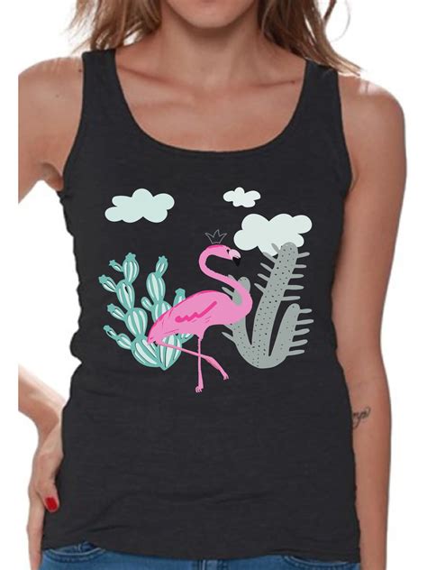 Awkward Styles Flamingo Cactus Tank Top T Shirt For Her Flamingo Shirts