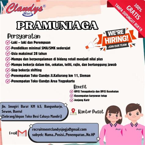 Lowongan Kerja Pramuniaga Di Clandys Mart LokerJogja ID