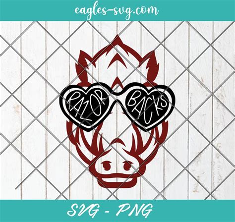 Razorbacks Mascot With Glasses Svg Arkansas Razorbacks Svg Cut Files