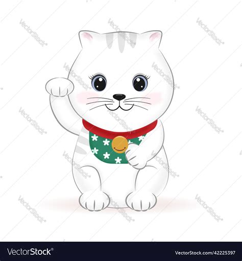 Lucky cat japanese charm Royalty Free Vector Image