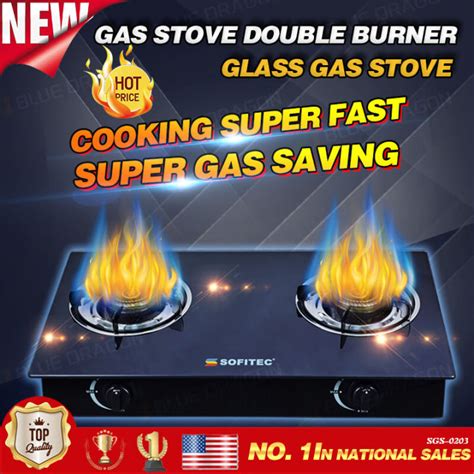 Gas Stove Double Burner Tempered Glass SOFITEC SGS 0203 Gas Stove