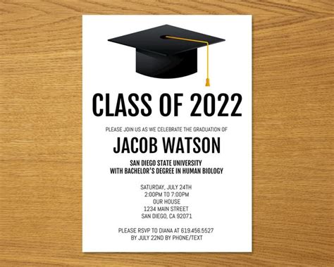 Class of 2023 Graduation Party Invitation Template Gold - Etsy | Graduation party invitations ...