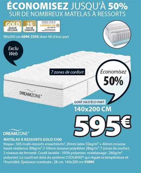 Promo Matelas à ressorts gold s100 dreamzone chez JYSK