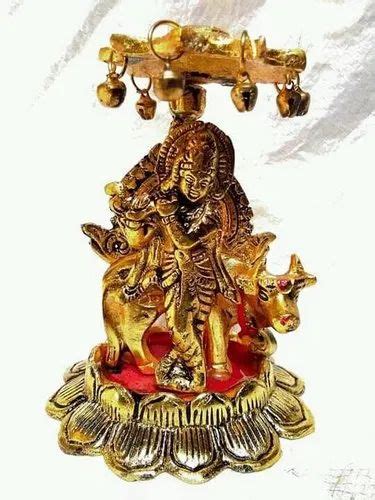 Material Aluminium Gold Plated Lord Krishna Idol Temple At Rs 120 In