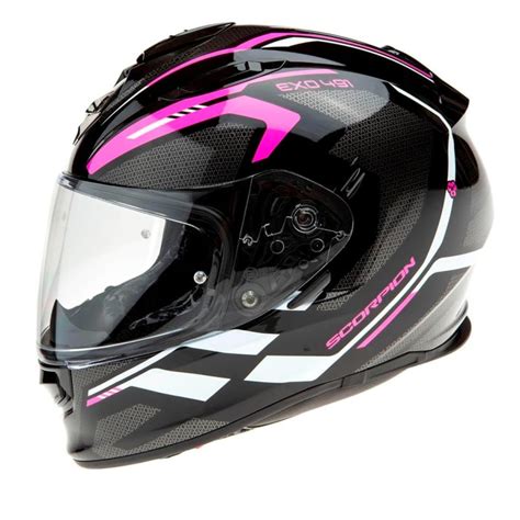 Casco Scorpion Exo Kripta Negro Rosa Blanco