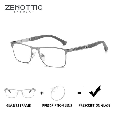 Zenottic Fashion Carbon Fiber Square Progressive Prescription Glasses Men High Quality Myopia