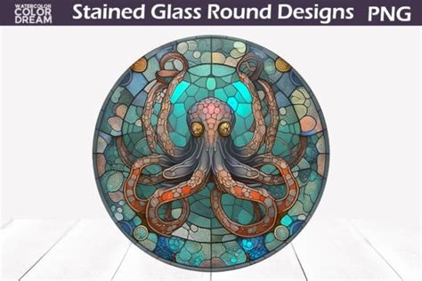 Octopus Stained Glass Design Graphic By WatercolorColorDream Creative