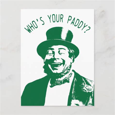 Funny Who S Your Paddy Irish St Patricks Day Postcard Zazzle