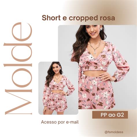 Molde Conjunto Short E Cropped Rosa Franciele Souza Hotmart