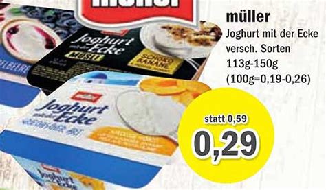 M Ller Joghurt Mit Der Ecke Versch Sorten Angebot Bei Aktiv Irma