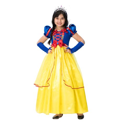 Fantasia Princesa Branca De Neve Menina Infantil Luvas E Tiara