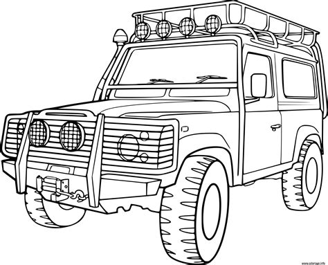 Coloriage Voiture 4x4 Jeep Dessin 4x4 à imprimer