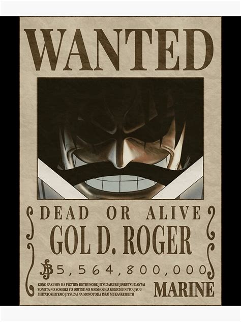 "Wanted Gol D Roger - gol d. roger bounty Poster" Photographic Print ...