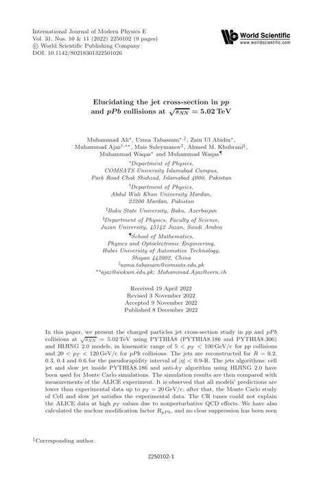 Pdf Elucidating The Jet Cross Section In Pp And Ppb Collisions At Snn