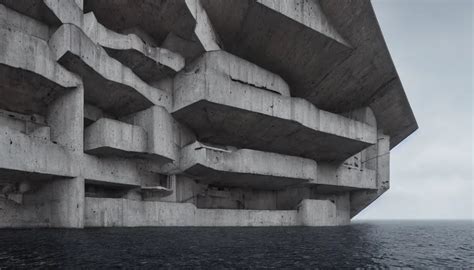 Big Brutalist Imperial Military Base On Cliffs Stable Diffusion