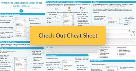 Jupyter Notebook Cheat Sheet You’ll Probably Already Know The By Karlijn Willems Towards