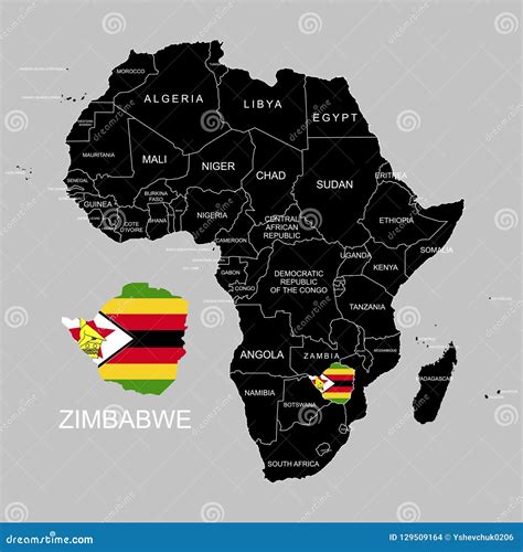 Territory of Zimbabwe on Africa Continent. Vector Illustration. Stock ...