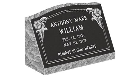 M104 Flat Single Slant Marker Headstone 24x10x16 P1brp