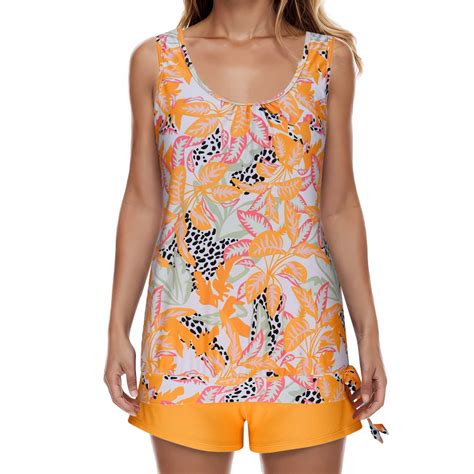 Aloohaidyvio Tankini Bathing Suits For Women Piece Printed Swimsuits Tankini Top With Bikini