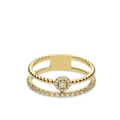 Anillo Roset N Doble Oro Rosa Y Diamantes Joyer A Online Grau