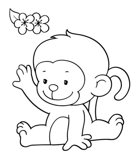 Cute Monkey Printable Coloring Pages