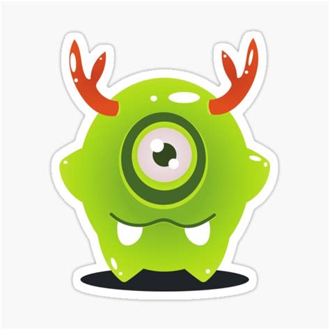 "One Eye Green Monster" Sticker for Sale by Sakura69art | Redbubble