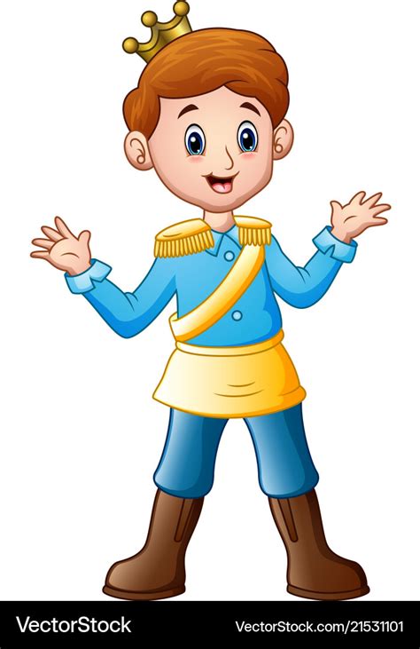 Fairytale Cartoon Character Prince Illustration For The Children Stock