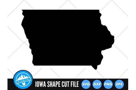 Iowa Svg Iowa Outline Usa States Cut File By Ld Digital Thehungryjpeg