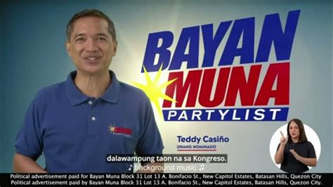 Bayan Muna Partylist And Colmenares Neri Mkbyn Paid Tv Ad March 2022