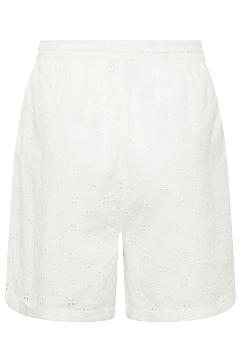 Limited Collection Plus Size White Broderie Anglaise Shorts Yours