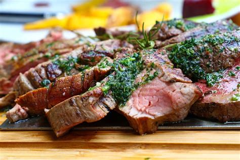 Portion Of Grilled Beef Chateaubriand With Herbs Stock Photo Image Of