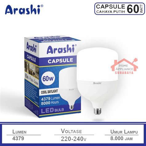 Jual Arashi Lampu Led Capsule W Watt Cahaya Putih K Shopee